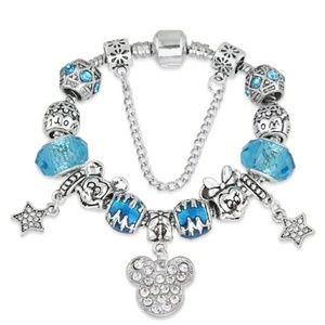 Mickey Mouse Disney Blue and Silver Charm Bracelet